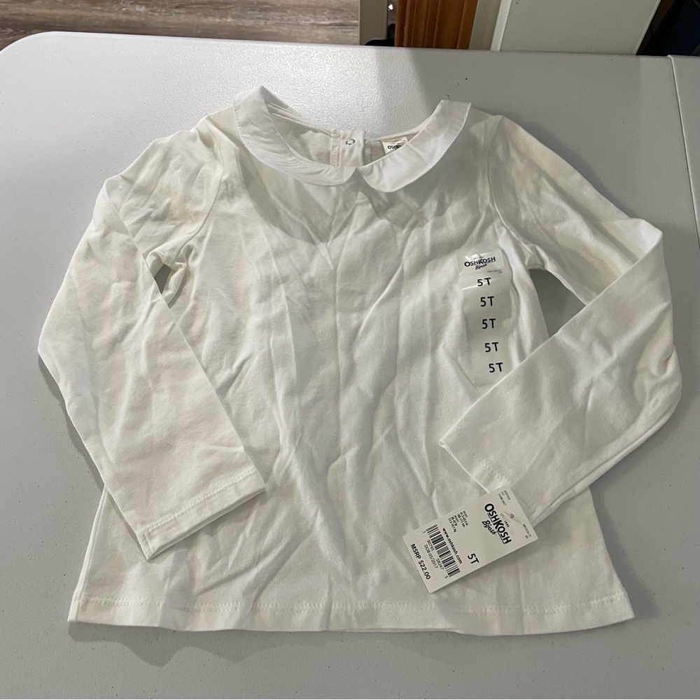 OshKosh B'gosh White Long Sleeve Kids Tee